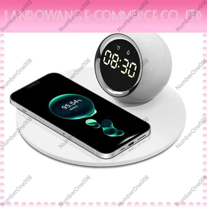 Led Desk Clock - Kablosuz Şarj Cihazı Gece Lambası, Çok