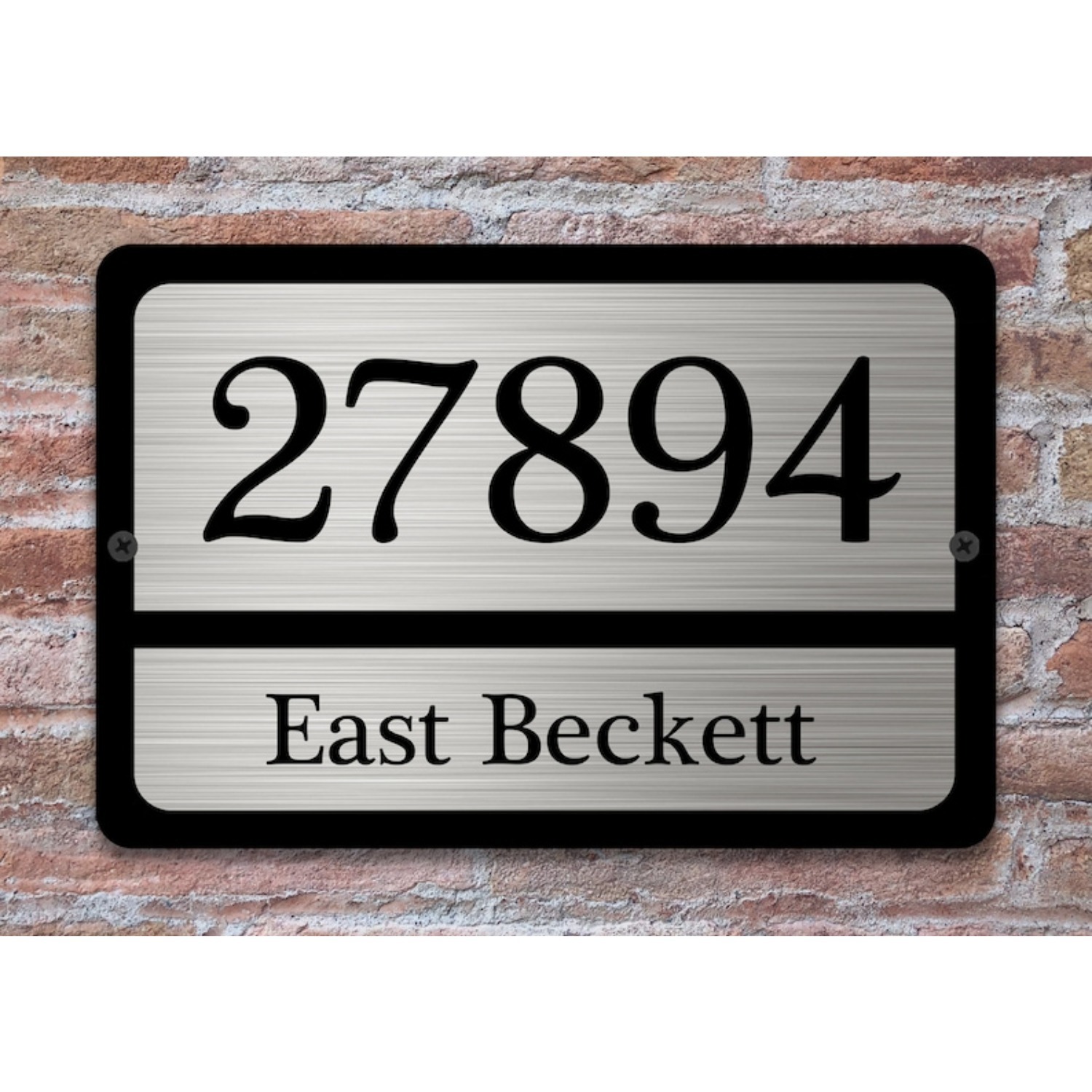 Home Office Number - Özelleştirilebilir Fırçalanmış Gümüş Alüminyum Ev Adresi