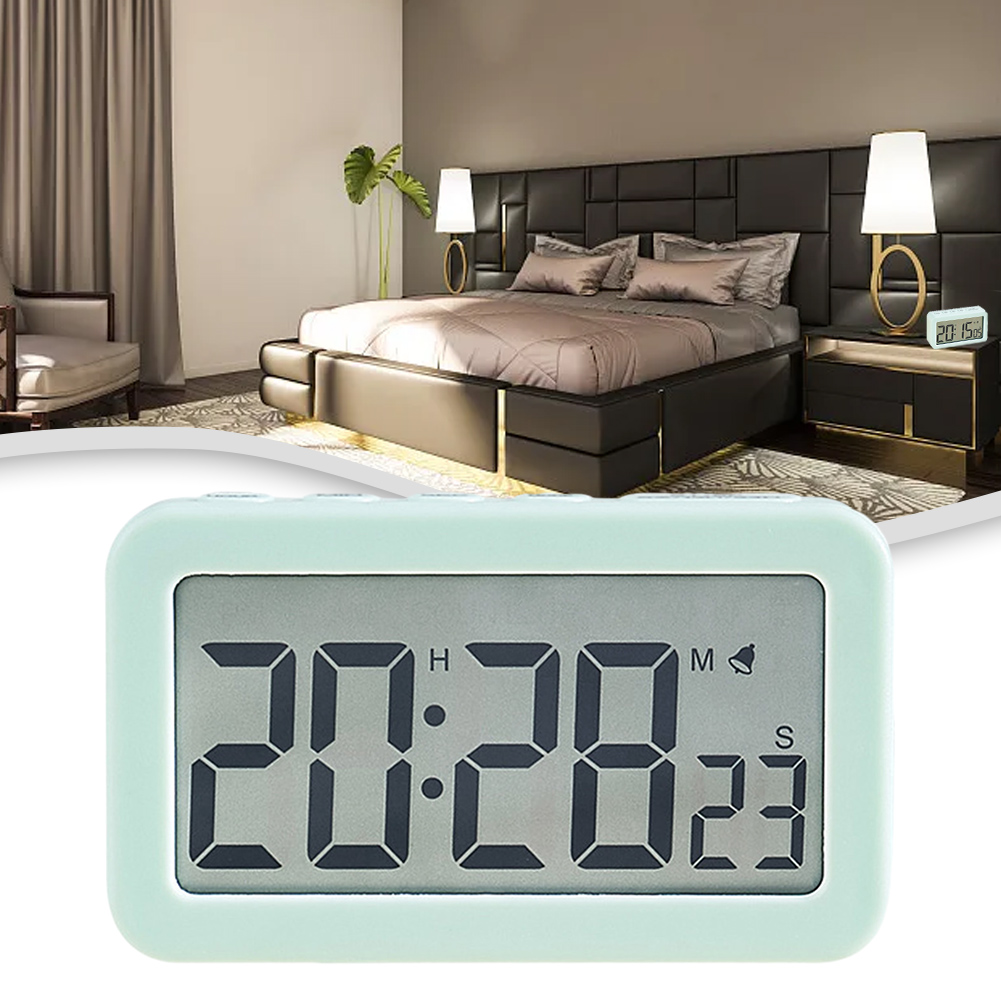 Led Desk Clock - Beyaz Pembe Açık Yeşil LED Dijital