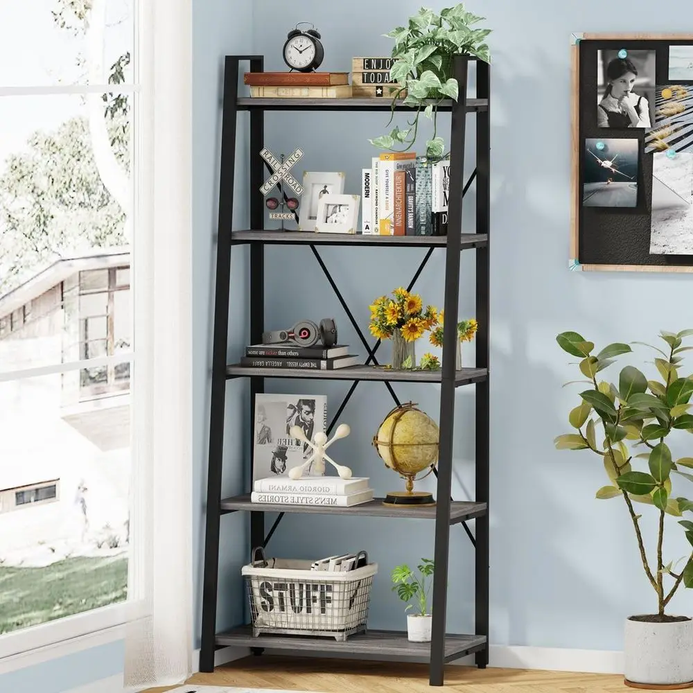 5 Katlı Merdiven Kitaplık, End - Home Office Industrial Style incelemesi ve fiyatı