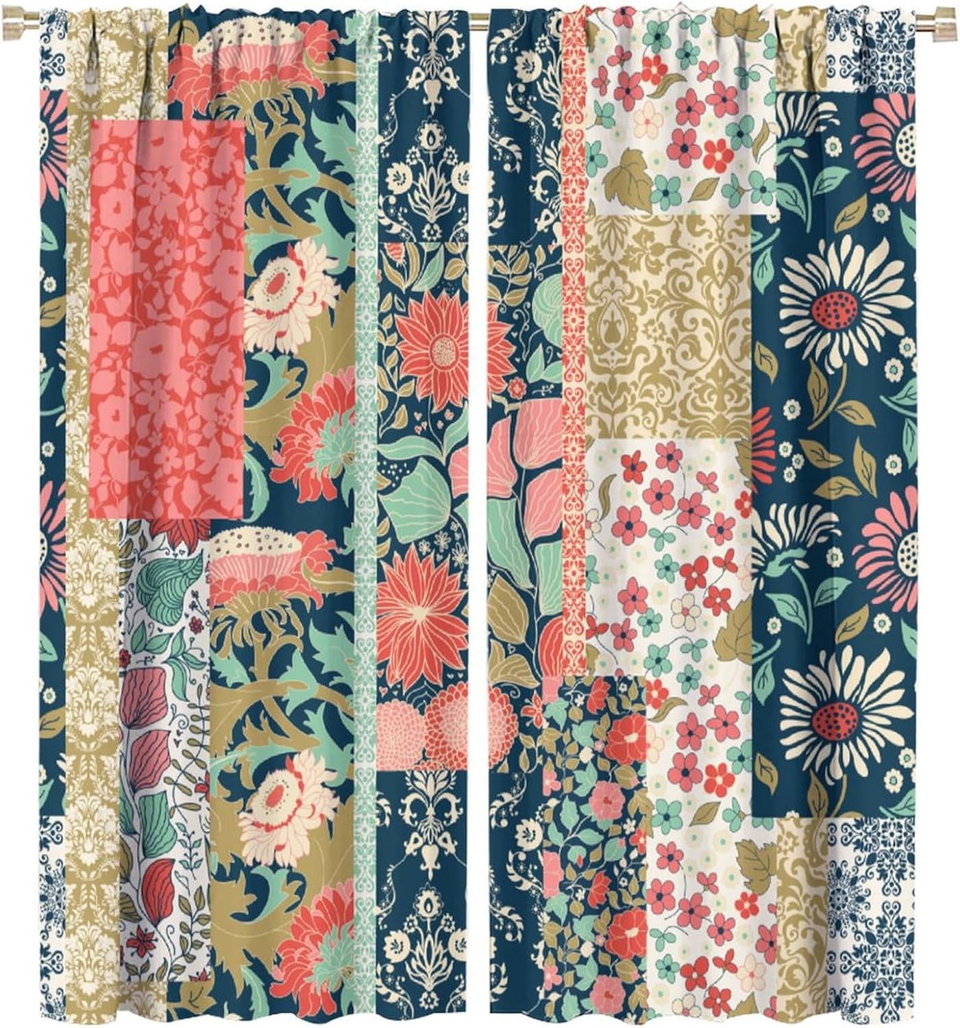 Boho Patchwork Çiçekli Perdele - Home Office England incelemesi ve fiyatı