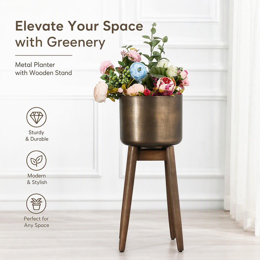 Modern Endüstriyel Ahşap Saksı - Home Office Industrial Style incelemesi ve fiyatı
