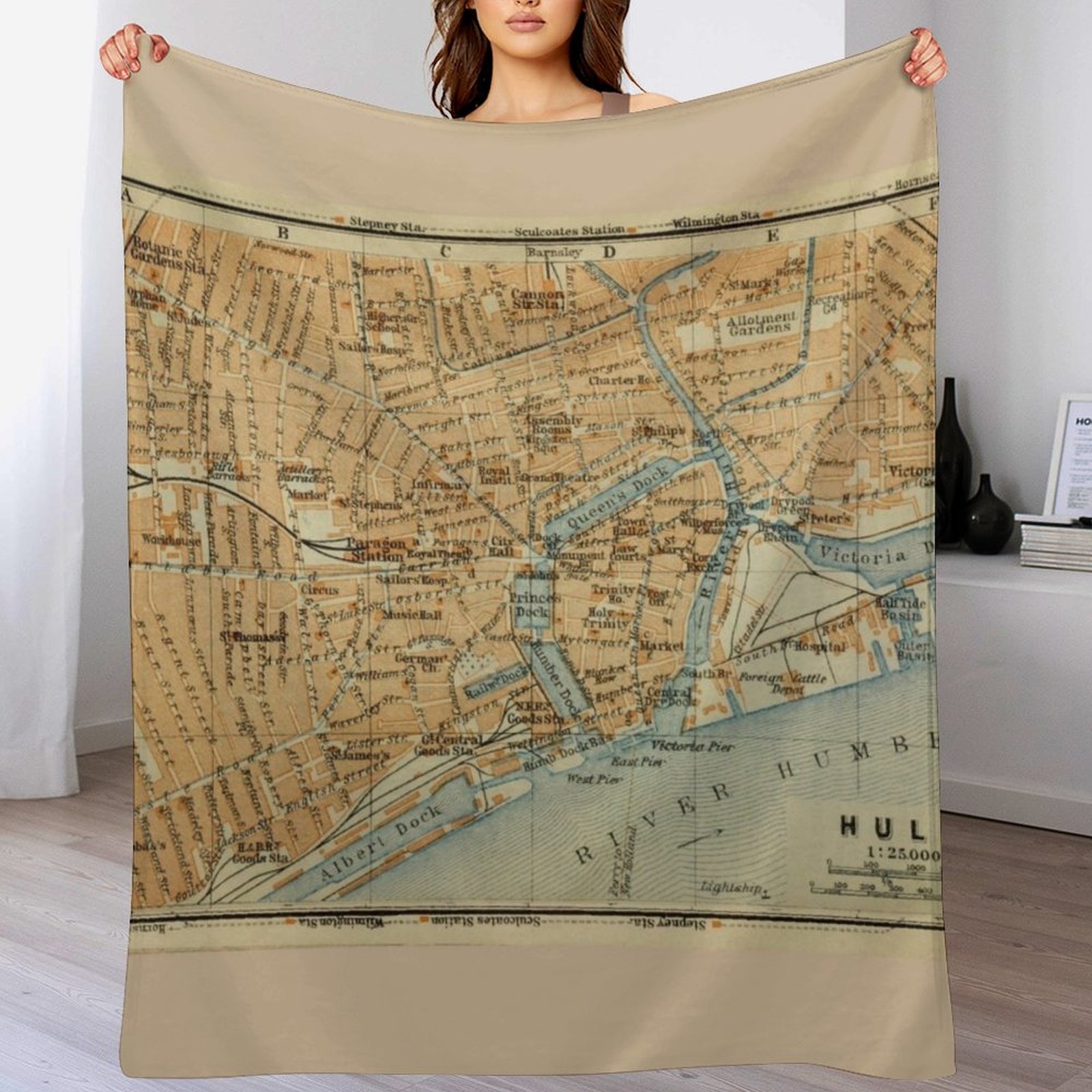 Vintage Hull İngiltere Haritas - Home Office England incelemesi ve fiyatı