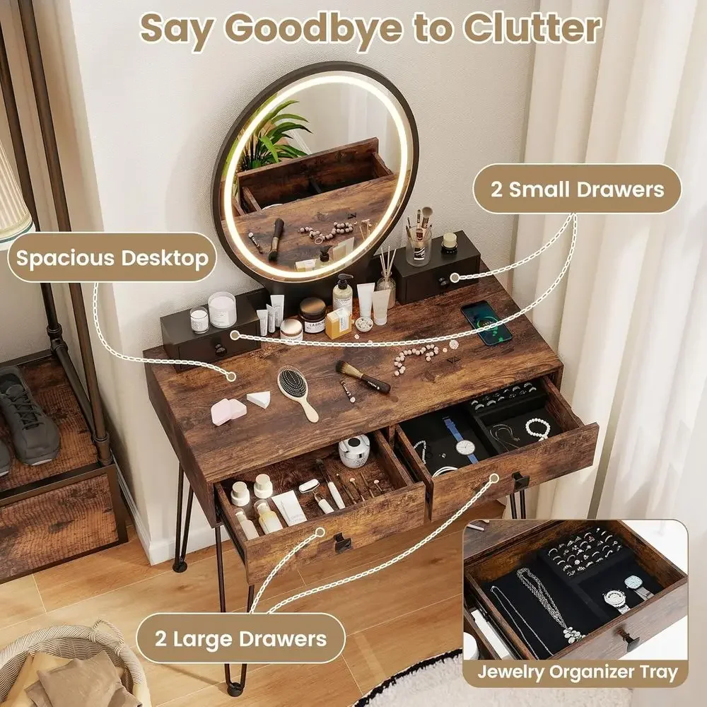 Rustik Kahverengi Makyaj Masas - Desk Drawer Small incelemesi ve fiyatı
