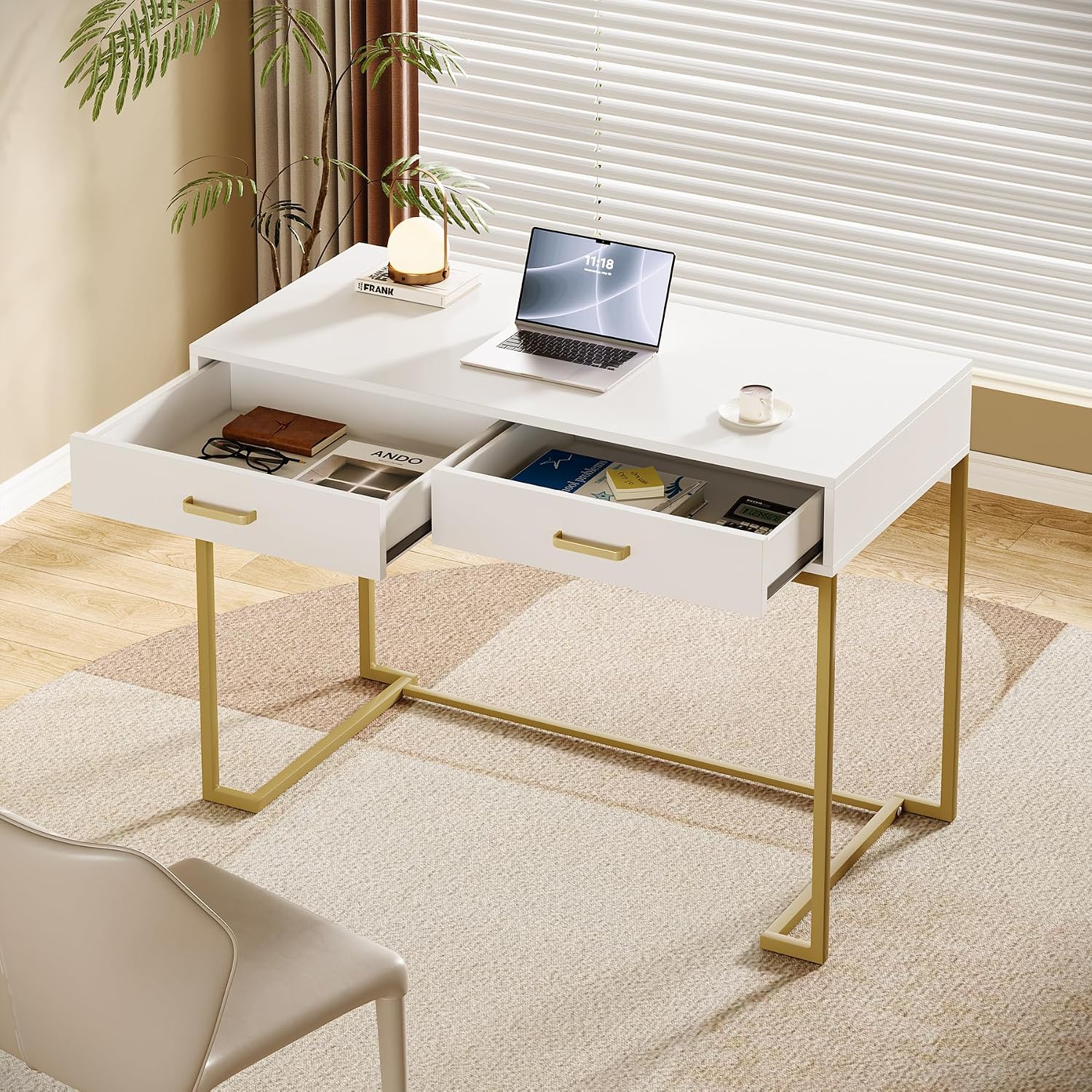 Beyaz ve Altın Renkli Modern B - Desk Drawer Small incelemesi ve fiyatı
