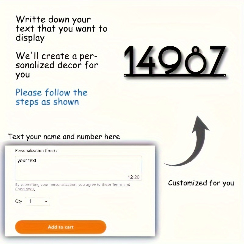 Kişiye Özel El Yapımı Metal Ad - Home Office Number incelemesi ve fiyatı